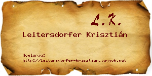 Leitersdorfer Krisztián névjegykártya